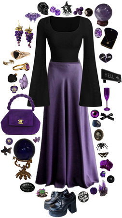 witchy black & purple outfit