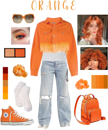 orange themed outfit