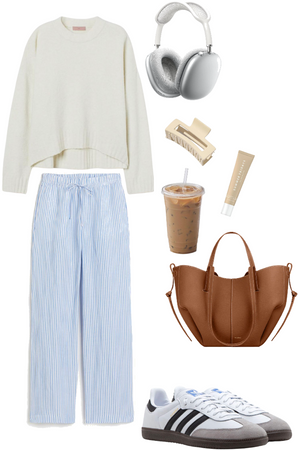 sweater and linen outfit