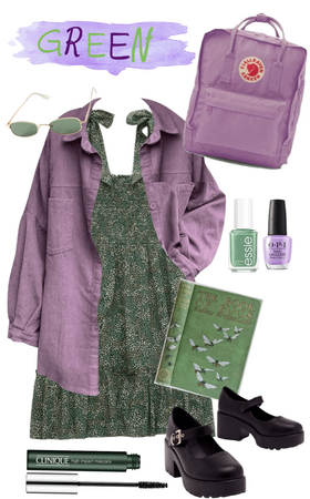 Green/purple matching outfit!!.