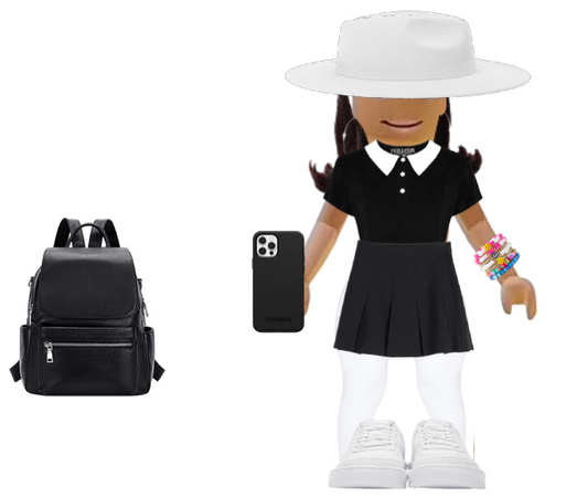 white and black school outfit