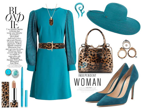 Teal and leopard print