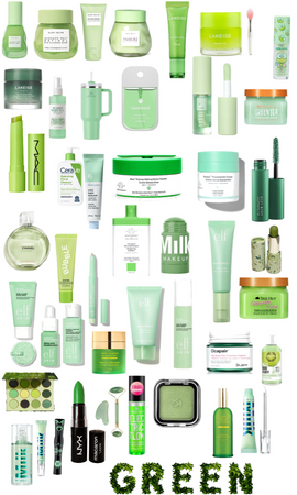 green skincare+makeup