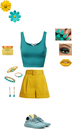 yellow and turquoise
