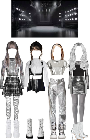 🩶 KPOP Girl group gray stage outfit 🩶