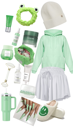green and white casual day