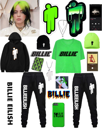 Billie Eilish back to school outfit💚🖤