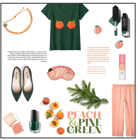 Peach & Pine Green