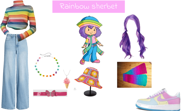 outfit inspired by rainbow sherbet