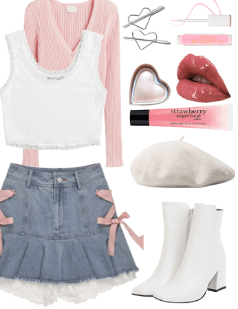 pink heart kpop stage outfit