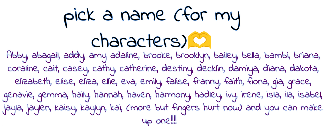 pick a name for my characterssss