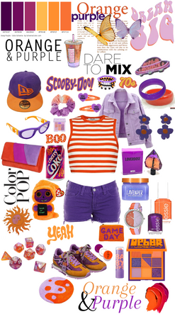 orange and purple outfit