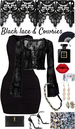Black lace and Cowries