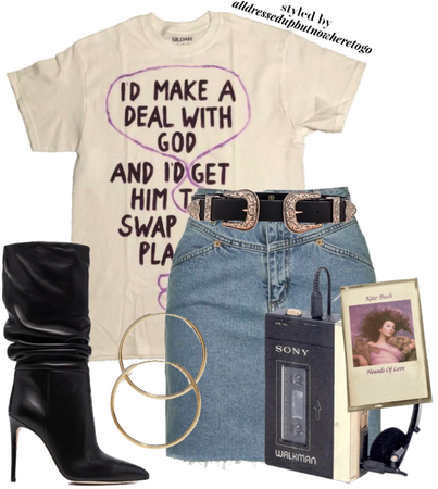 Virtual Styling: Kate Bush Tee & Slouch Boots