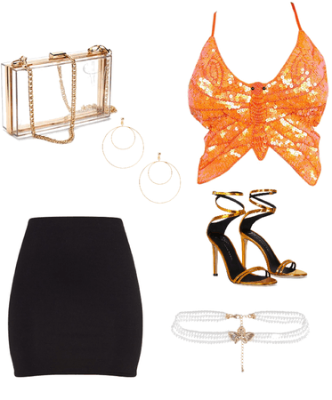butterfly sequin party outfit