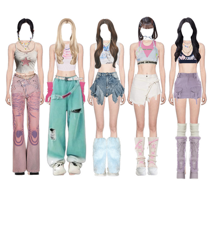 kpop 5 member girl group outfit