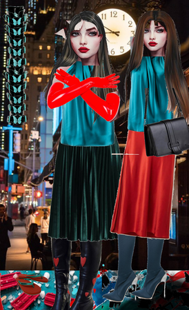 Red & Turquoise Times Square