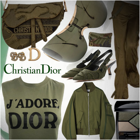 Dior green saddle bag