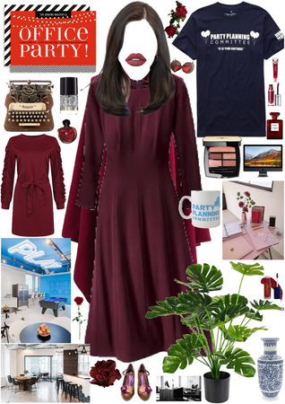 Long-sleeved Dress: Maroon in the Office
