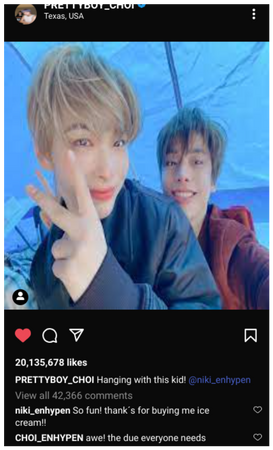 Xavier instagram update w/ni-ki from enhypen