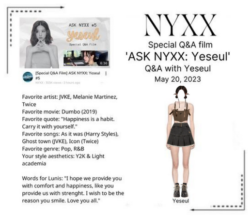 NYXX (닉스) [𝐘𝐄𝐒𝐄𝐔𝐋] [Q&A FILM] Ask NYXX #5