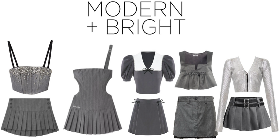 modern gray girl group outfits