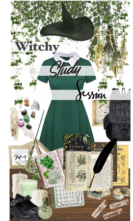 Witchy Study Session - Green Witch