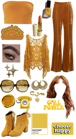 90's Mustard Yellow Outfit