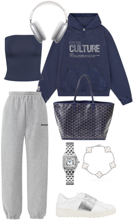 Blue winter chill out fit