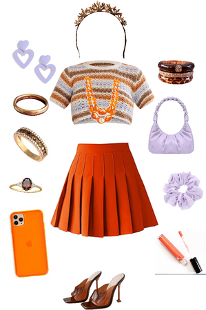 Orange, Purple,and Brown fashionista outfit!