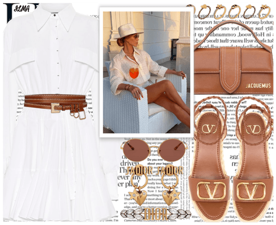 White shirtdress outfit