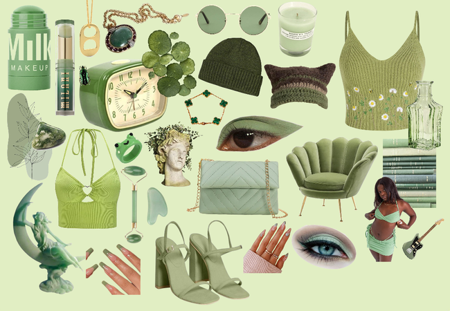 sage green collage