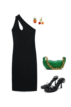 Black Dress and Leather Sandals