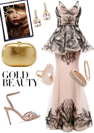 marchesa gown rose gold/ stylethisphoto