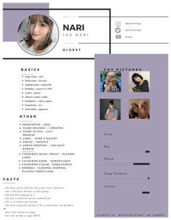 나리 (Nari) Profile/Intro