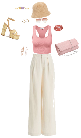 pink and beige