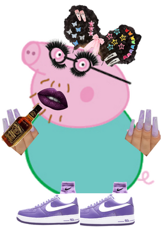 Daddy pig on the night out purple edition