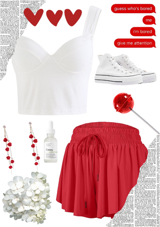 white and red summer fit