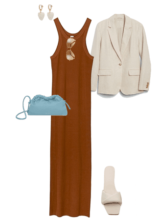 Linen blazer and tube dress