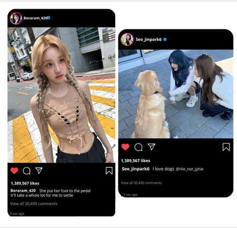Boram, Seojin and jyhie on Instagram