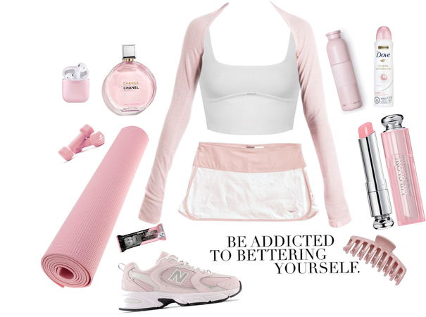 Pink Workout 🎀🧺🧘🏼‍♀️🐚👟