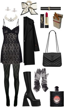 old money outfit, all black
