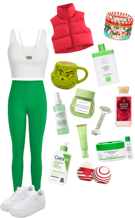 Grinch Themed Outfit!! 🎄❤️💚