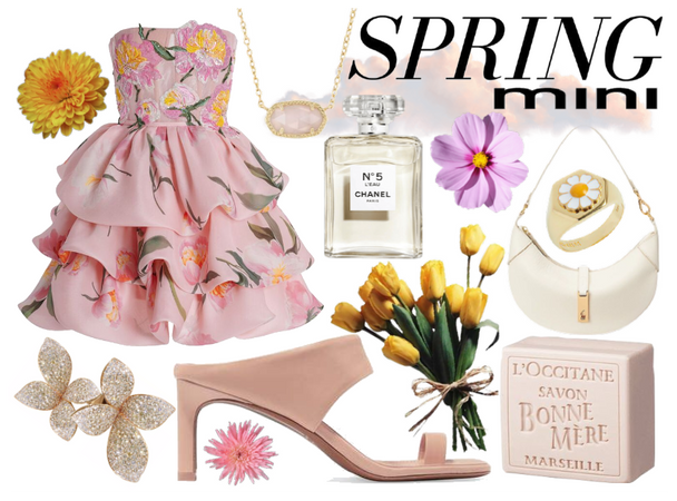 Spring Floral MIni Dress Look