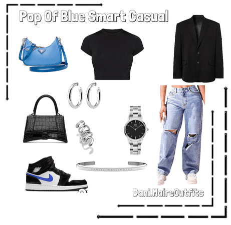 Smart Casual with a pop of blue