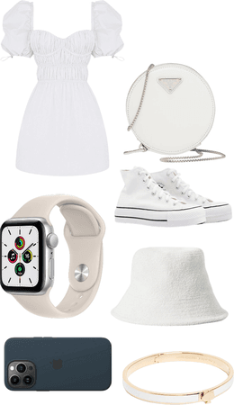 white asthetic outfit set