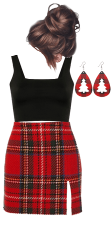 red plaid outfit