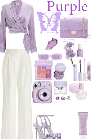the outfit purpul Is so cute
