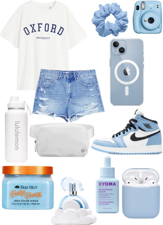 light blue outfit