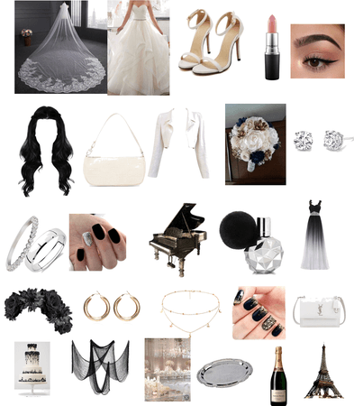 black, silver, gold and white wedding
